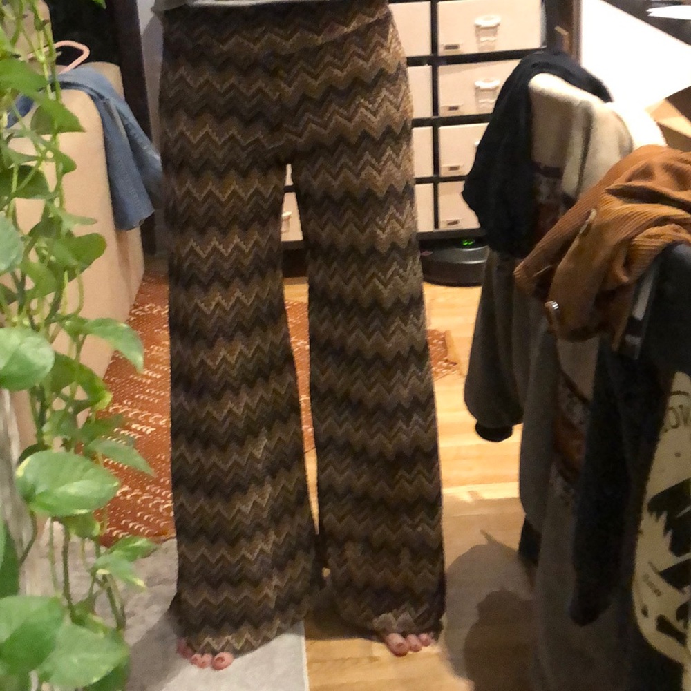 See You Monday brown chevron print vintage Y2K boho pant